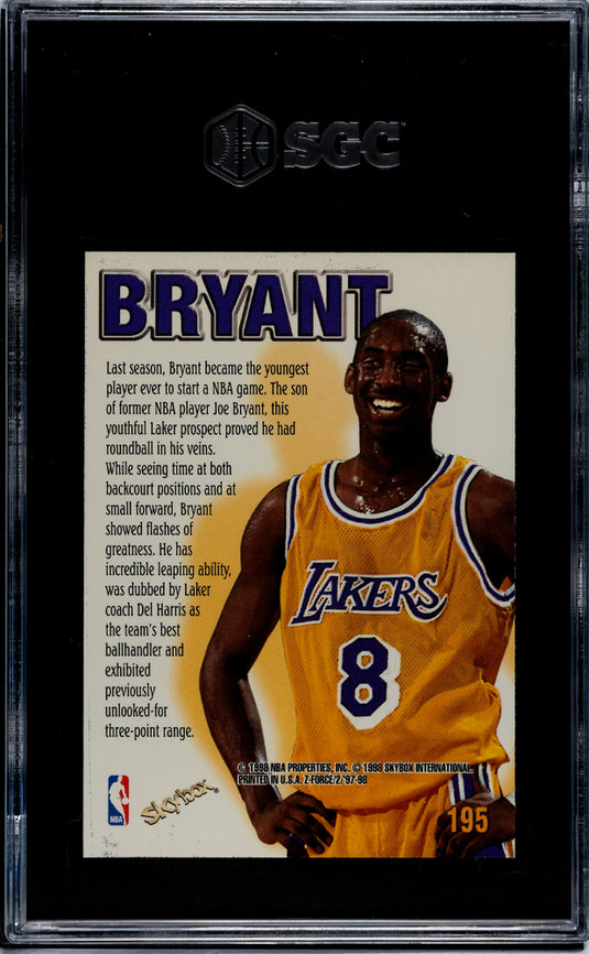 1997 Skybox Z-Force Kobe Bryant #195 Zupermen SGC 8.5
