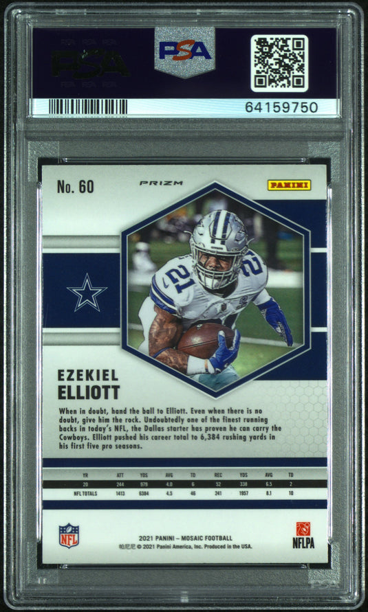 2021 Panini Mosaic Ezekiel Elliott #60 Genesis PSA 10