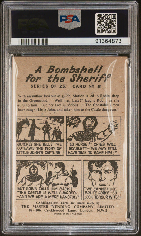 1959 Master Vending Co Robin Hood Bombshell For The Sheriff Maid Marion #6 PSA 6