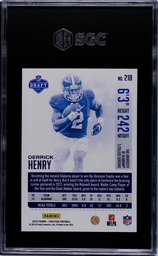 2016 Panini Prestige Derrick Henry #218 SGC 9