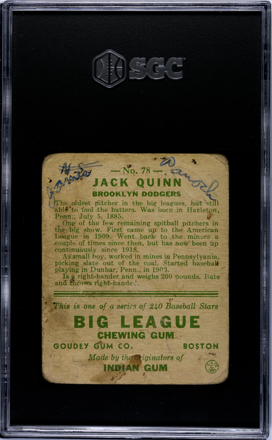1933 Goudey Jack Quinn