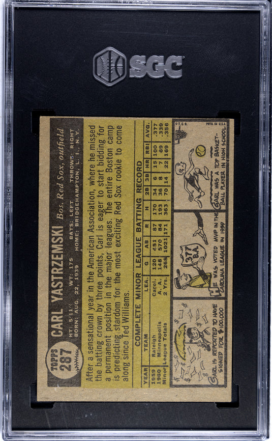 1961 Topps Carl Yastrzemski #287 SGC 3.5