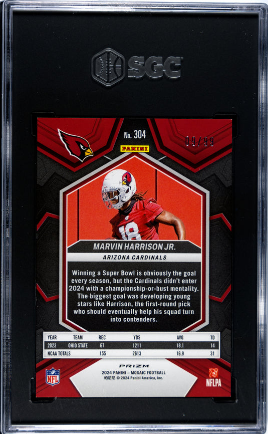 2024 Panini Mosaic Marvin Harrison JR. #304 Blue Prizm /99 SGC 9.5