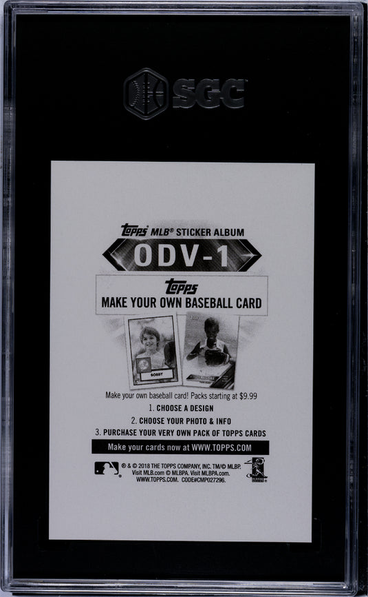 2018 Topps Opening Day Aaron Judge #ODV-1 Sticker SGC 10