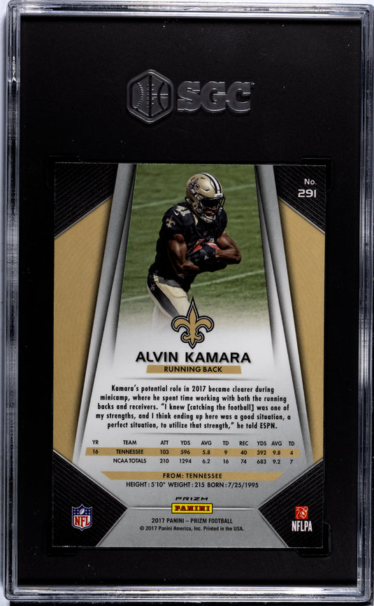 2017 Panini Prizm Alvin Kamara #291 Silver SGC 10