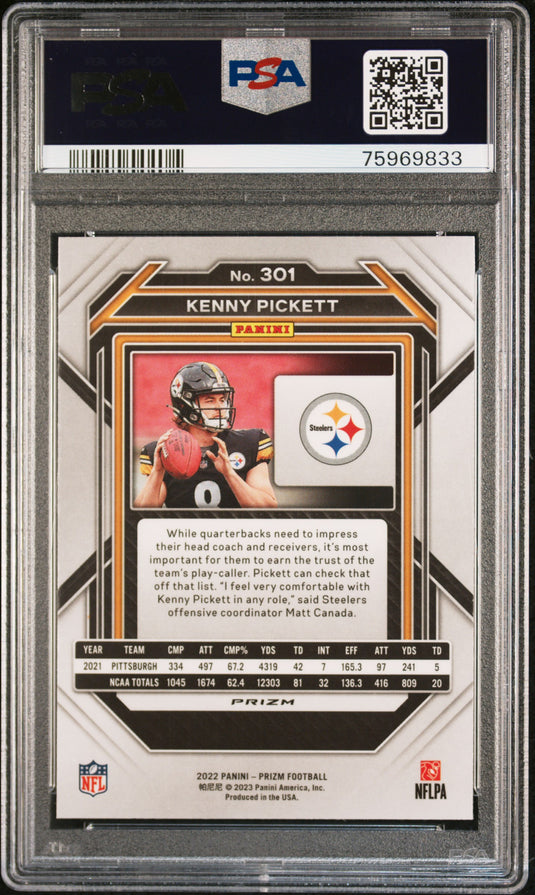 2022 Panini Prizm Kenny Pickett #301 Red White Blue PSA 9