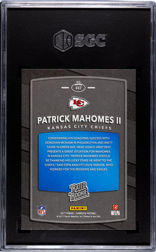 2017 Donruss Patrick Mahomes II #327 SGC 9