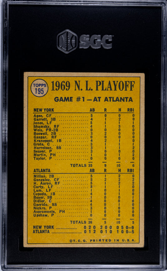 1970 Topps N. L. Playoff Game #1 #195 SGC 4