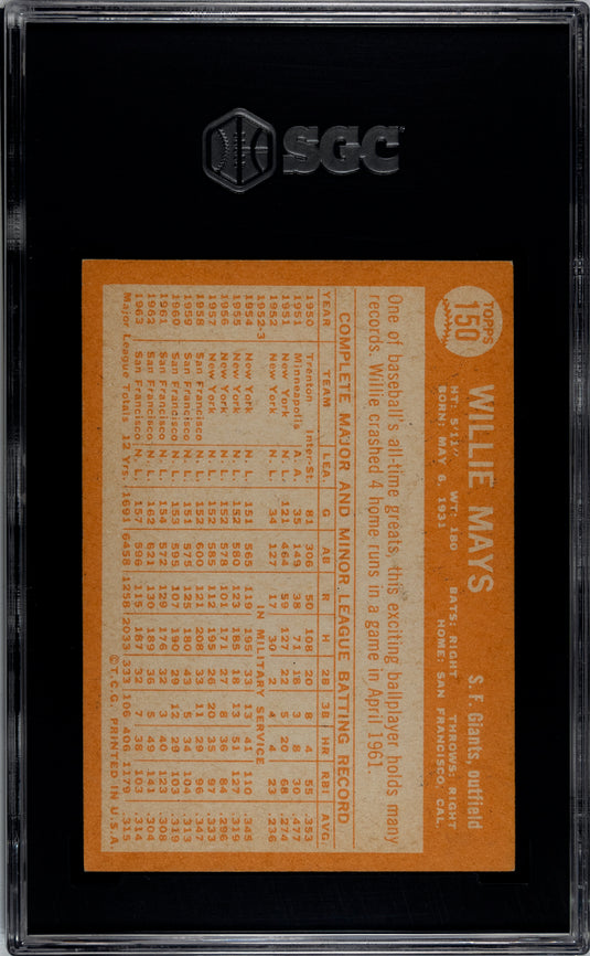 1964 Topps Willie Mays #150 SGC 6.5