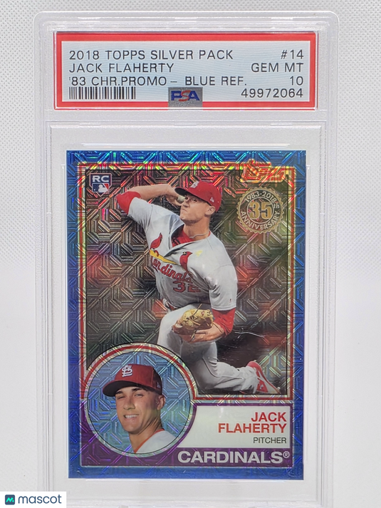 2018 Topps Silver Pack 1983 Jack Flaherty #14 '83  Blue Refractor PSA 10