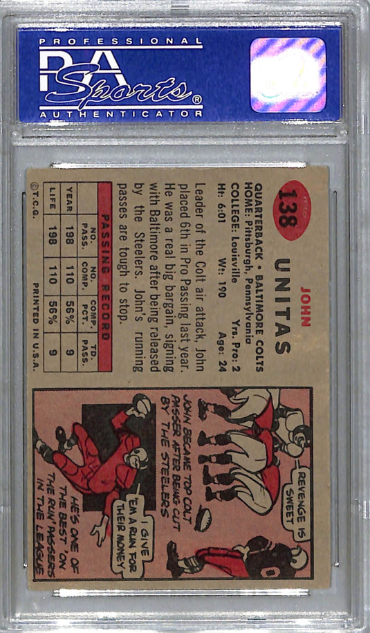 1957 Topps John Unitas #138 PSA 6