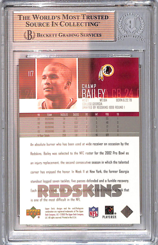 2003 Upper Deck Champ Bailey #117 BGS Authentic