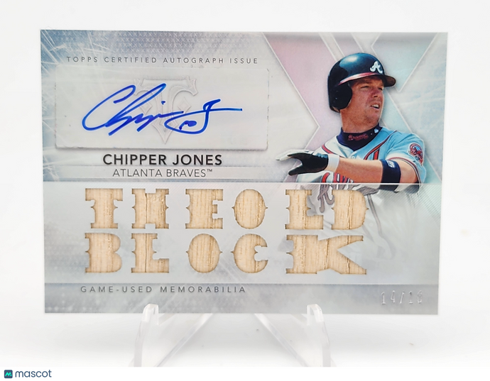 2015 Topps Tier One Chipper Jones #TTAR-CJ1 14/18 Autograph Game-Used Mem