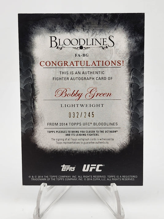 2014 Topps UFC Bloodlines Bobby Green #FA-BG /245 Autograph