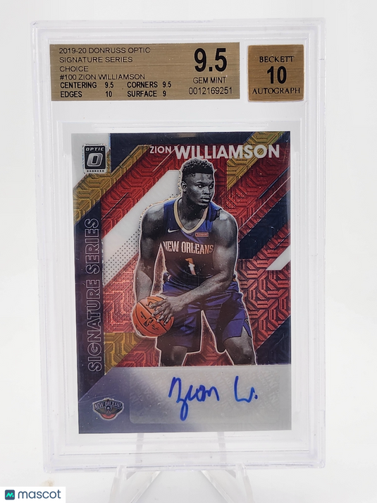 2019 Donruss Optic Signature Series Choice Zion Williamson #100 BGS 9.5 Auto 10