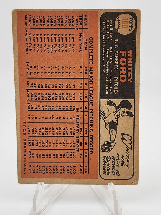 1986 Topps Whitey Ford #160