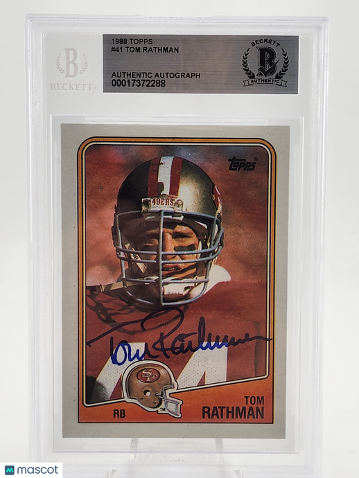 1988 Topps Tom Rathman #41 Rookie BGS Authentic BAS