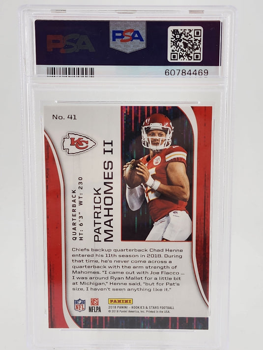 2018 Panini Rookies & Stars Patrick Mahomes II #41 PSA 9