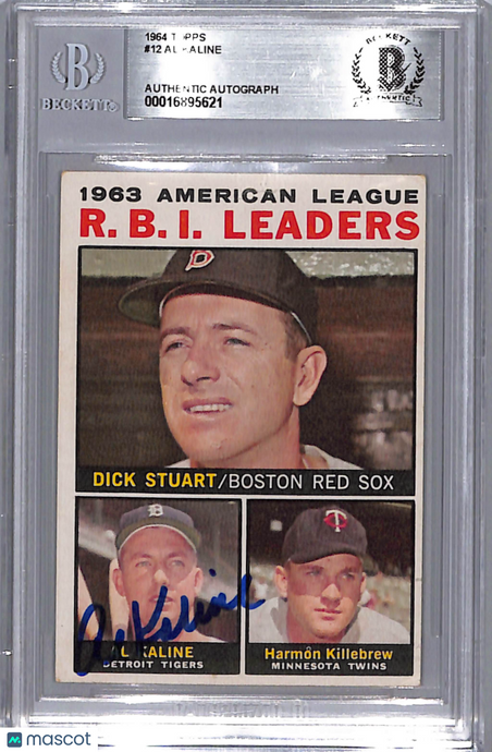1964 Topps Harmon Killebrew Al Kaline  AL RBI Leaders #12 /Dick BVG Authentic