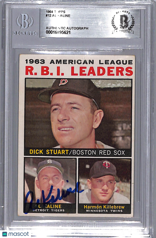 1964 Topps Harmon Killebrew Al Kaline  AL RBI Leaders #12 /Dick BVG Authentic
