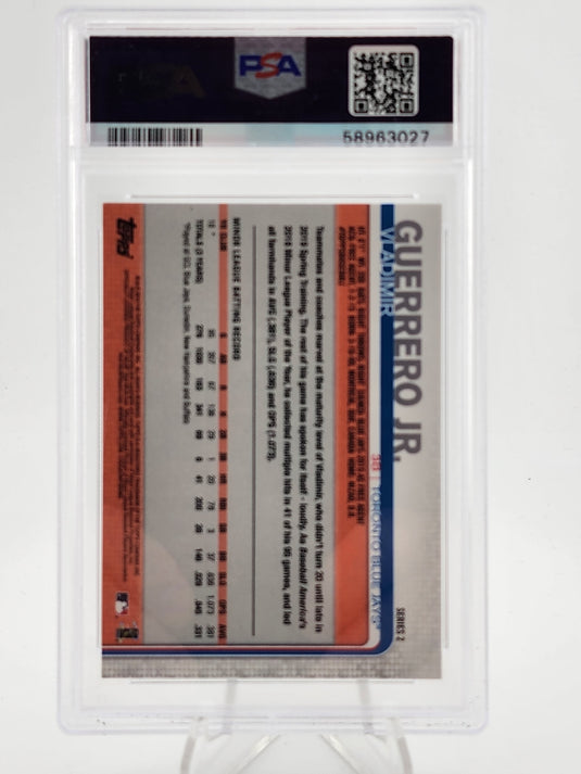 2019 Topps Vladimir Guerrero JR. Missing Card Number PSA 9