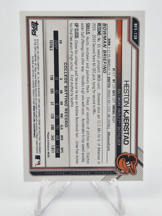 2021 Bowman 1st Edition Heston Kjerstad #BFE-138 /150 1