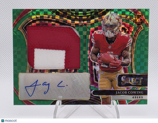 2025 2024 Panini Select Prizm Jacob Cowing #JRSS-JCG Green /5 Autograph Patch RC