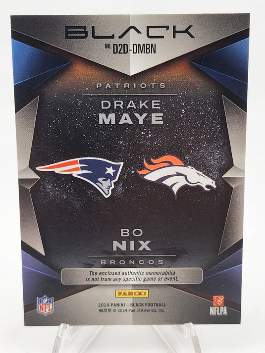 2024 Panini Black Dusk Dawn Bo Nix Drake Maye #D2D-DMBN /99 memorabilia