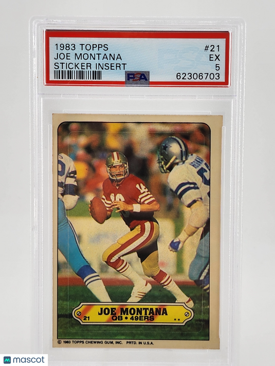 1983 Topps Stickers Insert Joe Montana