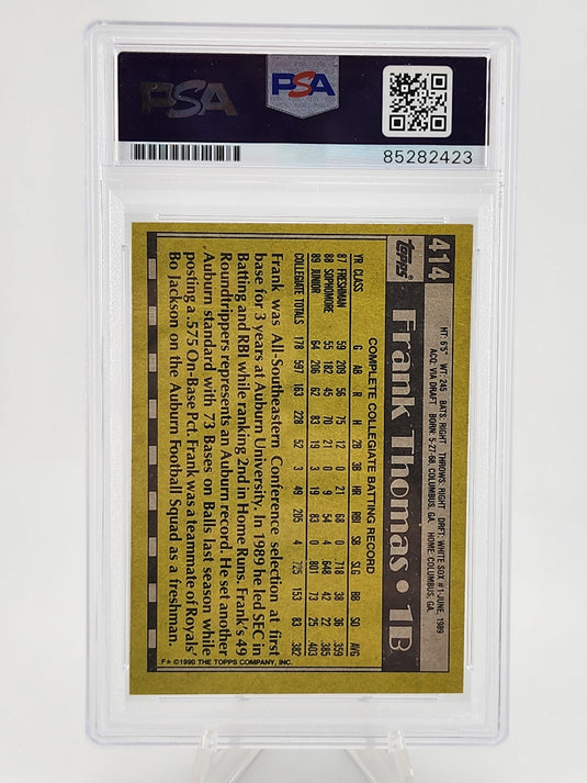 1990 topps Frank Thomas #414 Rookie PSA
