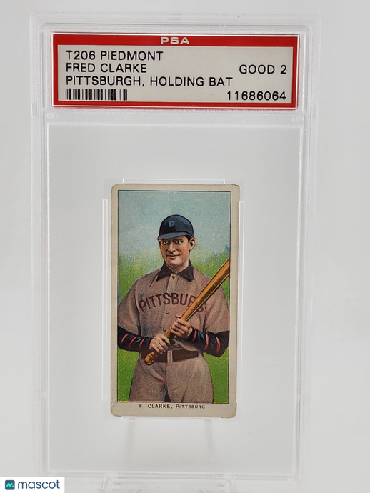 1909-11 T206 Piedmont Fred Clarke Pittsburgh, Holding Bat PSA