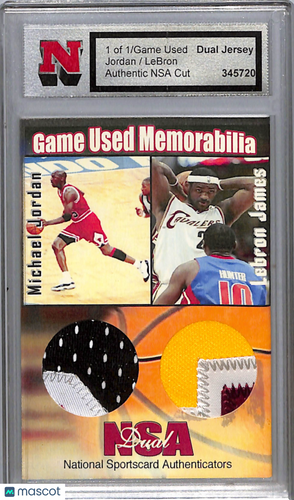 Game Used Dual Jersey  Jordan Lebron  National Sportscard Authenticators