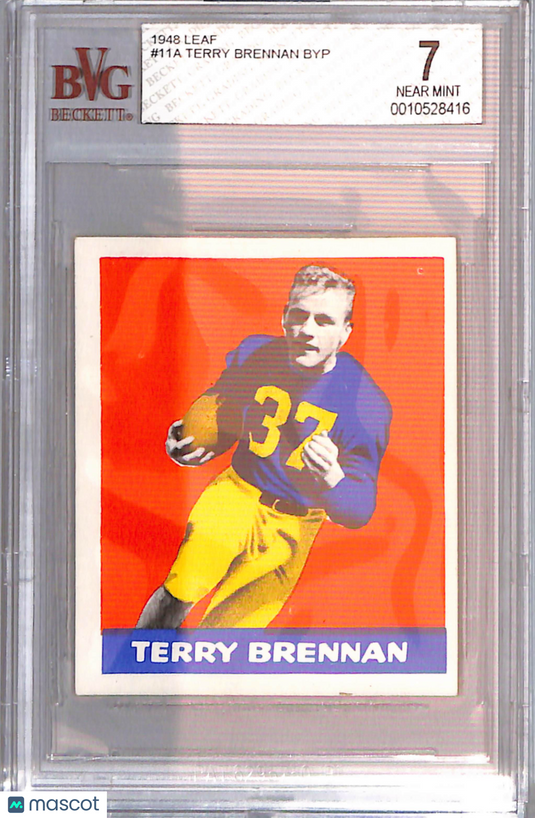 1948 Leaf Terry Brennan BYP #11A Bright Rookie BVG 7