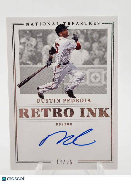 2023 Panini National Treasures Retro Ink Dustin Pedroia #RI-DP /25