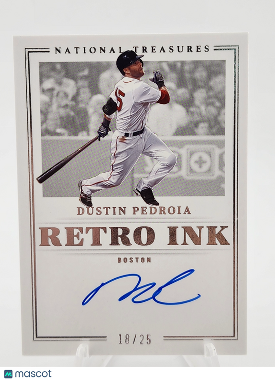 2023 Panini National Treasures Retro Ink Dustin Pedroia #RI-DP /25