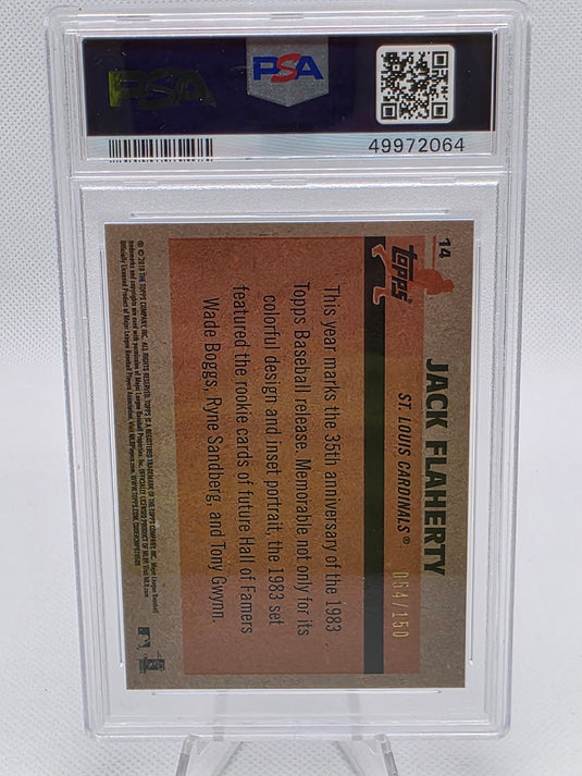 2018 Topps Silver Pack 1983 Jack Flaherty #14 '83  Blue Refractor PSA 10