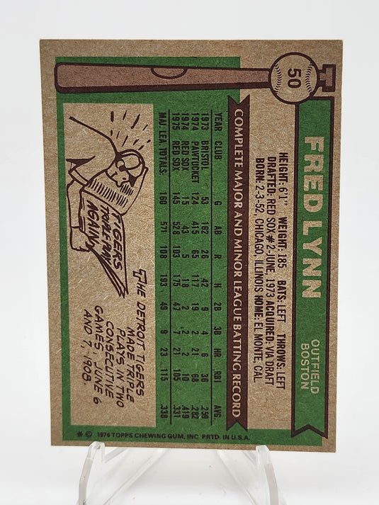 1976 Topps Fred Lynn #50 All-Star Rookie