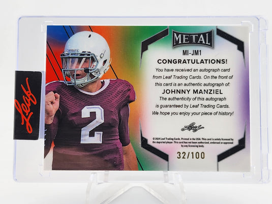 2024 Leaf Metal Inscriptions Johnny Manziel