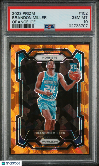2023 Panini Prizm Brandon Miller #152 Orange Ice PSA 10