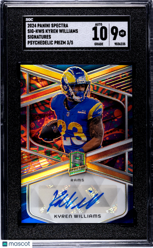 2024 Spectra Kyren Williams #SIG-KWS Sigs. Psychedelic Prizm SGC 9 Auto 10