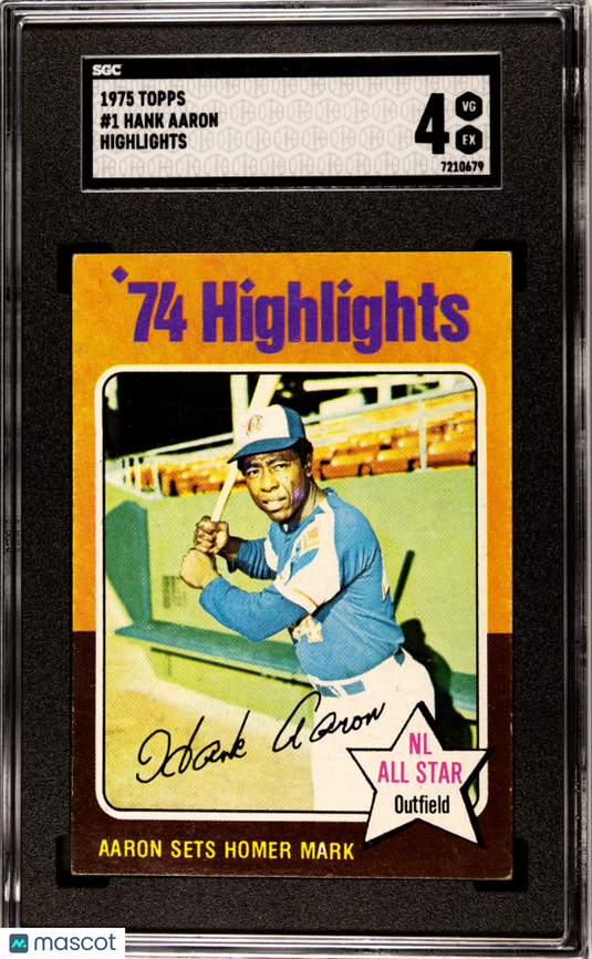 1975 Topps Hank Aaron #1 Highlights SGC 4