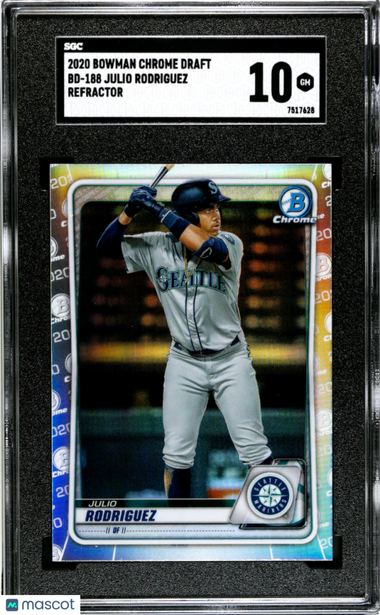 2020 Bowman Chrome Draft Julio Rodriguez #BD-188 Refractor SGC 10