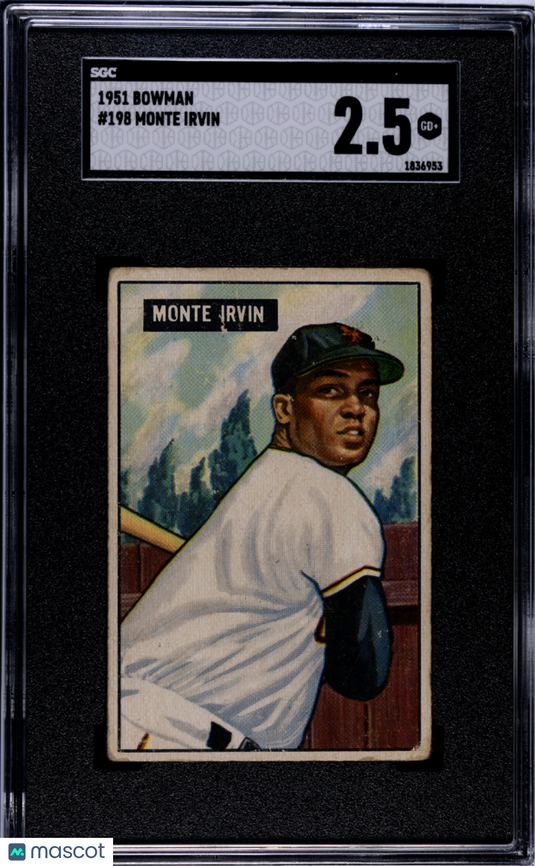 1951 Bowman Monte Irvin #198 SGC 2.5