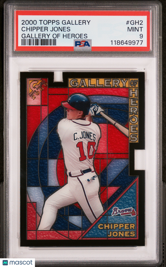 2000 Topps Gallery Gallery Of Heroes Chipper Jones #GH2 PSA 9