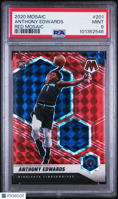 2020 Panini Mosaic Anthony Edwards #201 Red PSA