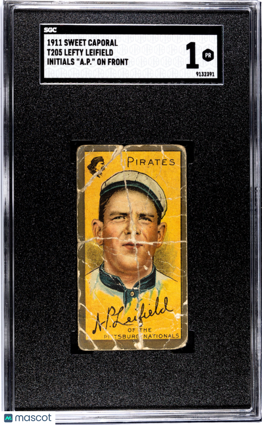 1911 Sweet Caporal (T205) Lefty Leifield Initials 