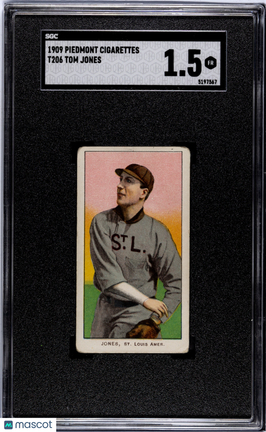 1909 Piedmont Cigarettes (T206) Tom Jones SGC 1.5