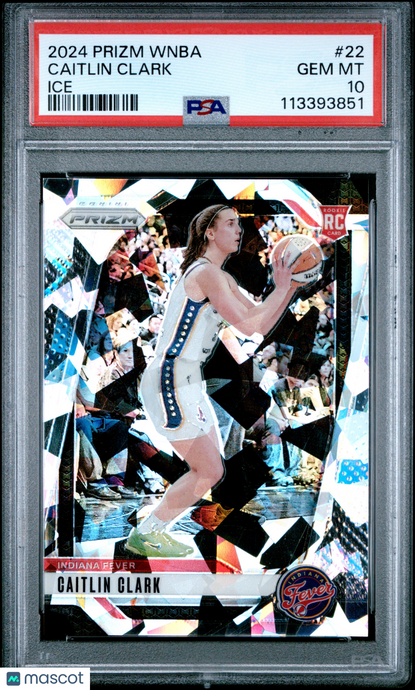 2024 Panini Prizm WNBA Caitlin Clark #22 Ice PSA 10