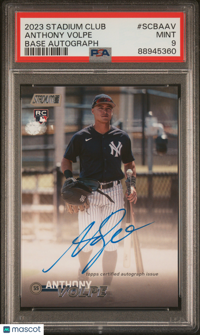 2023 Topps Stadium Club Base Autographs Anthony Volpe #SCBAAV PSA 9