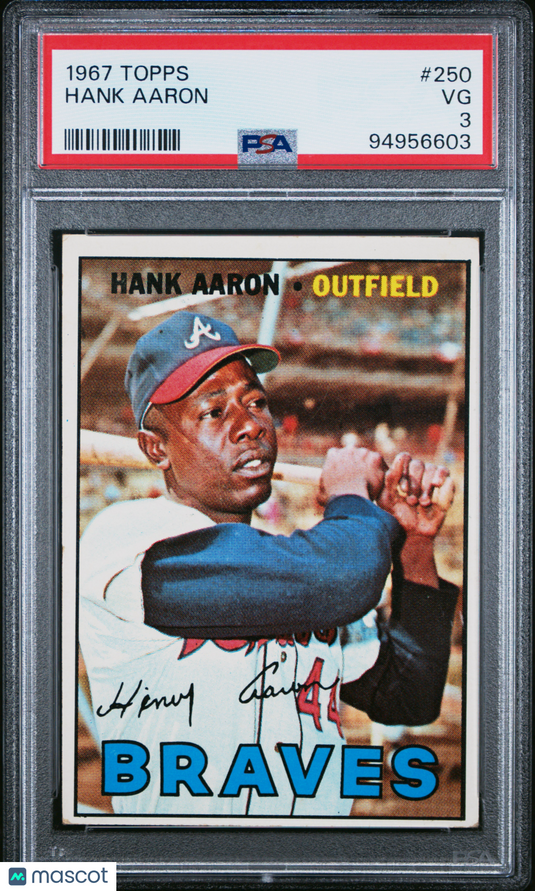 1967 Topps Hank Aaron #250 PSA 3